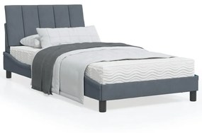 vidaXL Estrutura de cama c/ luzes LED 100x200cm veludo cinzento-escuro