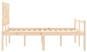 Cama de casal para idosos com cabeceira madeira maciça