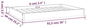 Cama para cães 91,5x64x9 cm pinho maciço castanho mel