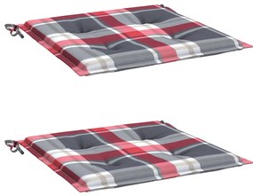 Almofadões cadeiras jardim 2pcs tecido oxford xadrez vermelho