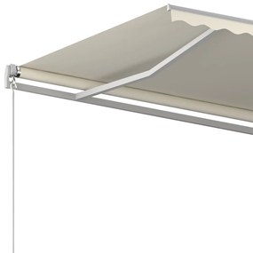 Toldo retrátil automático com postes 4x3,5 m cor creme