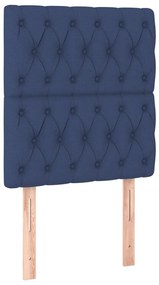 Cama com molas/colchão 80x200 cm tecido azul