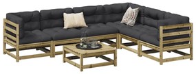 vidaXL 7 pcs conjunto sofás jardim madeira de pinho impregnada
