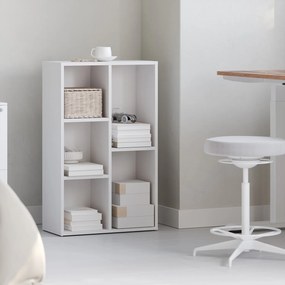 Estante para livros, com 5 compartimentos 24 x 50 x 80 cm branco