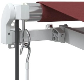 Toldo retrátil automático com luz LED 400x350 cm bordô