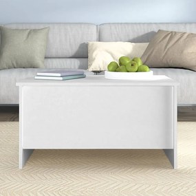 Mesa de Centro Beira Elevatória de 80 cm - Branco - Design Moderno