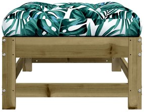 Apoios de pés p/ jardim c/ almofadões 2 pcs pinho impregnado