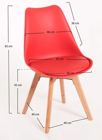 Pack 4 Cadeiras Synk Basic - Vermelho
