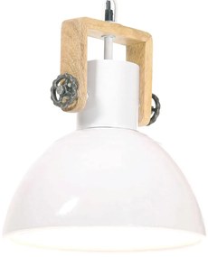 Candeeiro suspenso industrial redondo 25 W 30 cm E27 branco