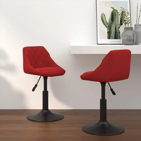 Cadeiras de jantar giratórias 2 pcs veludo vermelho tinto