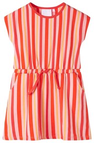 Vestido de criança com cordão rosa e vermelho 140