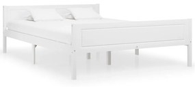 vidaXL Estrutura de cama em pinho maciço 140x200 cm branco