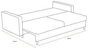 Sofá-cama de 3 Lugares Eva – Antracite – 210x82x90 cm