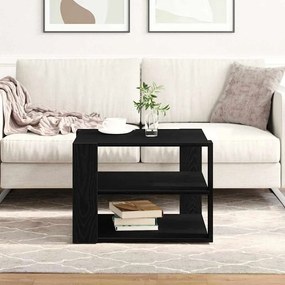 Mesa de centro vidaXL Preto Carvalho 59,5x59,5x40 cm Madeira Engenharia