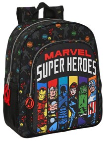 Mochila Escolar The Avengers Super Heroes Preto (32 X 38 X 12 cm)