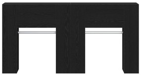 Armários para Corredor 2 pcs Carvalho Preto Madeira de Engenharia
