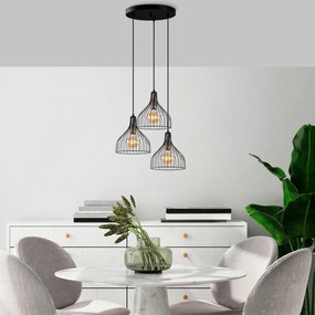 Candeeiro de Teto Chandelier Cafu – Preto Antigo – 49 x 49 x 121 cm