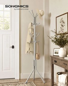 Bengaleiro em metal 48 x 43 x 175 cm com 16 ganchos de cor Greige