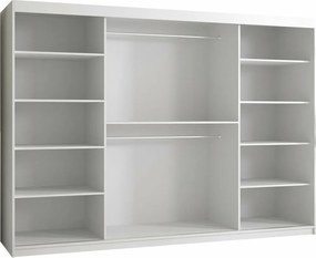 Roupeiro Elblaru 102, Preto, 200x250x62cm, 213 kg, Portas para roupeiro: Deslizante, Número de prateleiras: 9, Número de prateleiras: 9