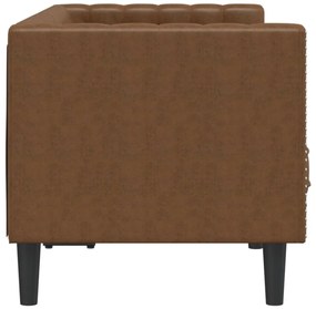 Sofá chesterfield 2 lugares camurça artificial castanho