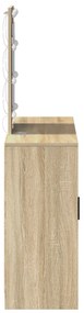 Mesa de Maquiagem com Luzes LED em Carvalho Sonoma, 102x33x135 cm