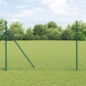 Postes de Cercamento vidaXL 26 pcs Verde Ø32 mm 210 cm Aço Galvanizado