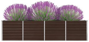 Canteiro jardim elevado 320x40x77 cm aço galvanizado castanho