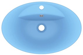 Lavatório luxuoso oval 58,5x39 cm cerâmica azul-claro mate