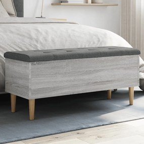 vidaXL Banco arrumação 102x42x46 cm derivados madeira cinzento sonoma