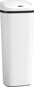 Caixote de Lixo 33x25x84 cm Automático 50L Estreito em Aço Inoxidável com Sensor Infravermelhos Modo Manual  Branco