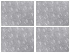 vidaXL Degrau Retangular 4 pcs Prateado 40 x 30 cm Alumínio