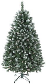 HOMCOM Árvore de Natal Artificial 150 cm Árvore de Natal com 581 Ramos com Efeito Neve 44 Pinhas Verde | Aosom Portugal