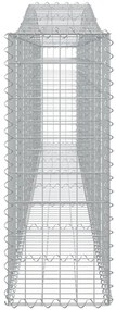 Cestos gabião arqueados 5 pcs 400x30x80/100cm ferro galvanizado