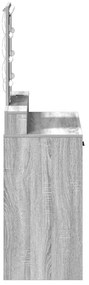 Mesa de Maquilhagem vidaXL com Luzes LED Cinza Sonoma 79x41x140 cm