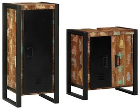 vidaXL Conjunto de Móveis para Banheiro 2 pcs Madeira Reforçada Sólida