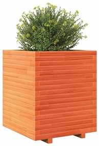 Vaso/floreira de jardim 60x60x72 cm pinho maciço castanho mel