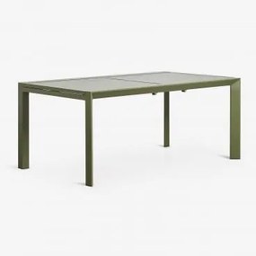 Mesa De Jardim Retangular Extensível Em Alumínio Starmi 180-240x100 Cm Verde Azeitona Intenso - Sklum