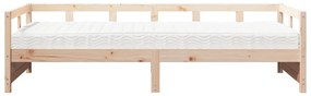 Sofá-cama com colchão 90x200 cm madeira de pinho maciça