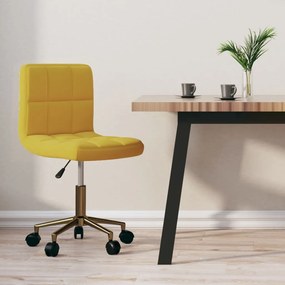 vidaXL Cadeira de jantar giratória veludo amarelo