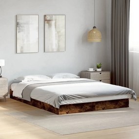 Estrutura cama s/ colchão derivados de madeira carvalho fumado