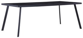 vidaXL Mesa de jantar 200x100x75 cm vidro temperado preto