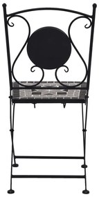 3 pcs conjunto bistro em mosaico azulejos de cerâmica cinzento