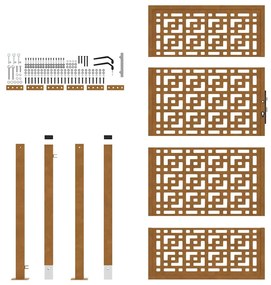 Portão de jardim 105x180 cm design cruzado de aço resistente