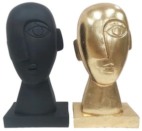 Figura Decorativa Dkd Home Decor Face Resina (14,5 X 10,5 X 27,5 cm) (2 Unidades)