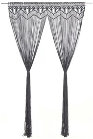 Cortina macramé 140x240 cm algodão antracite