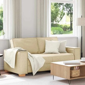 vidaXL Sofá de 2 lugares em tecido creme 140 cm