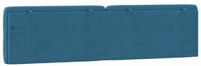 Almofadão de cabeceira 200 cm veludo azul