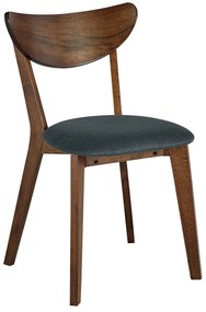 Conjunto de 2 cadeiras de jantar em madeira escura e cinzento ERIE Beliani