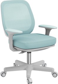 Cadeira de escritório, cadeira ergonómica de malha, altura ajustável, 55 x 48 x 82,5–94,5 cm, verde