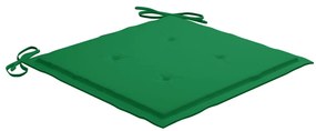 Cadeiras de jardim com almofadões 2 pcs teca maciça e aço